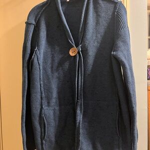 Habitat Blue Cardigan Sweater with Fine-Knit Texture